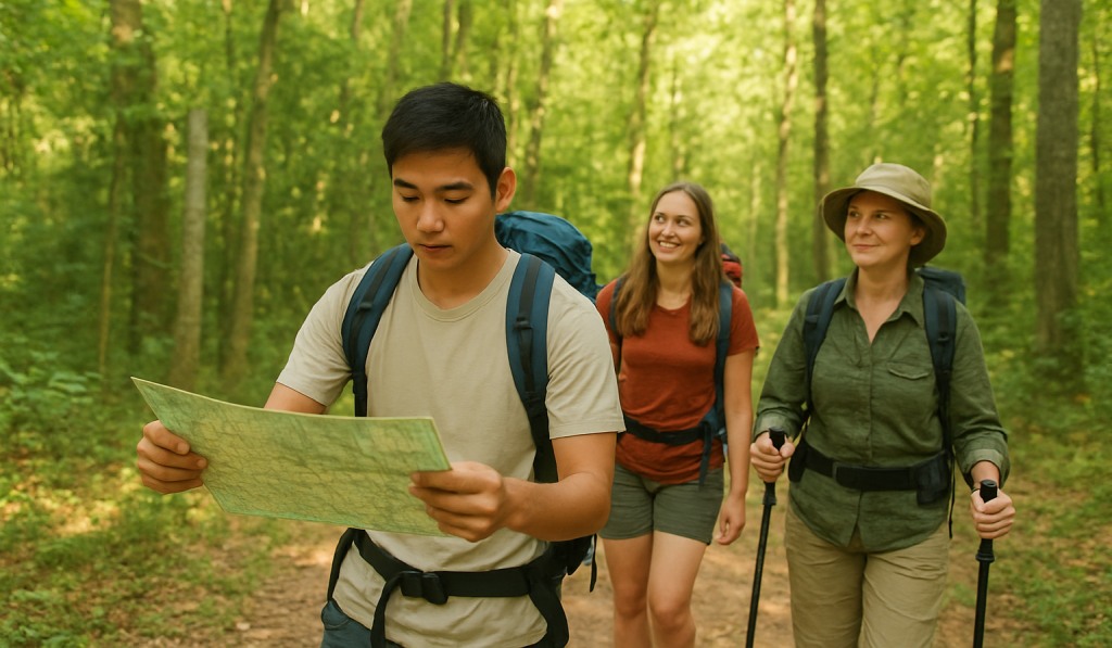 IBTC presentation - young people hiking in the forest